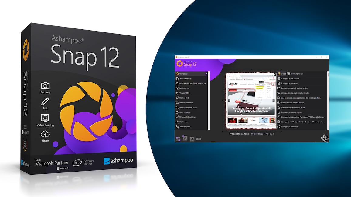 Platz 16: Ashampoo Snap 12 – Kostenlose Vollversion Platz 16: Ashampoo Snap 12 – Kostenlose Vollversion