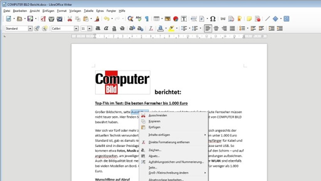 LibreOffice: Büropaket für Texte, Tabellen und mehr