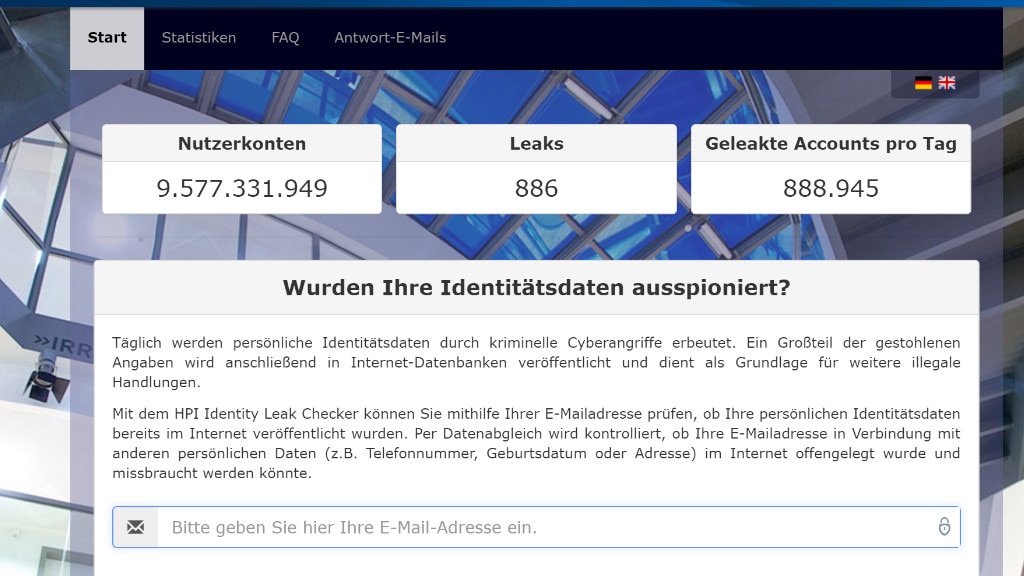 Gehackte Webkonten entdecken: HPI Identity Leak Checker