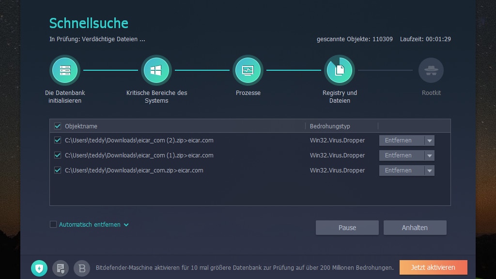 Malware löschen, Einstellungen versiegeln: IObit Malware Fighter Free