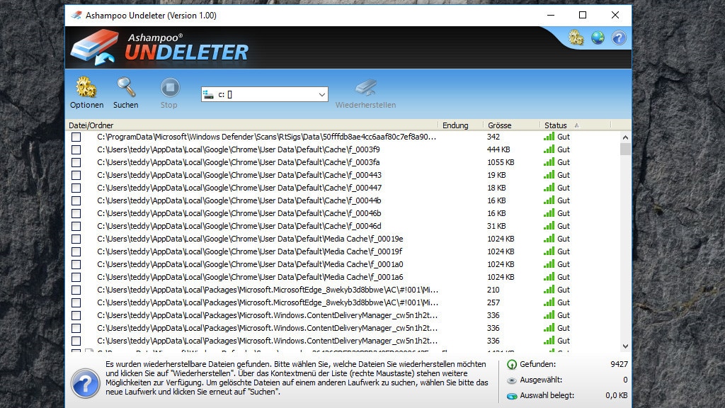 Ashampoo Undeleter – Kostenlose Vollversion