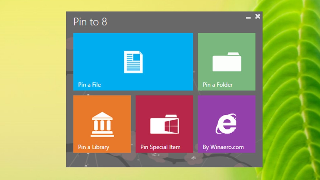 Pin to 8: Dateien ins neue Startmenü befördern