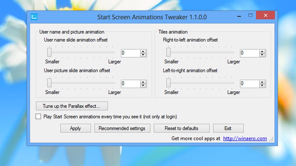 Start Screen Animations Tweaker: Startoberfläche anpassen