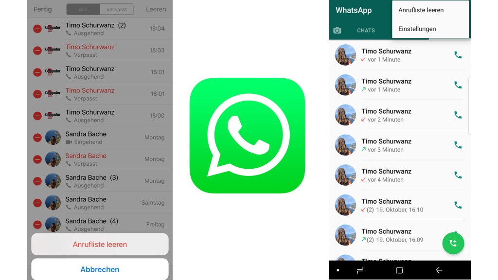 WhatsApp: Anrufliste leeren