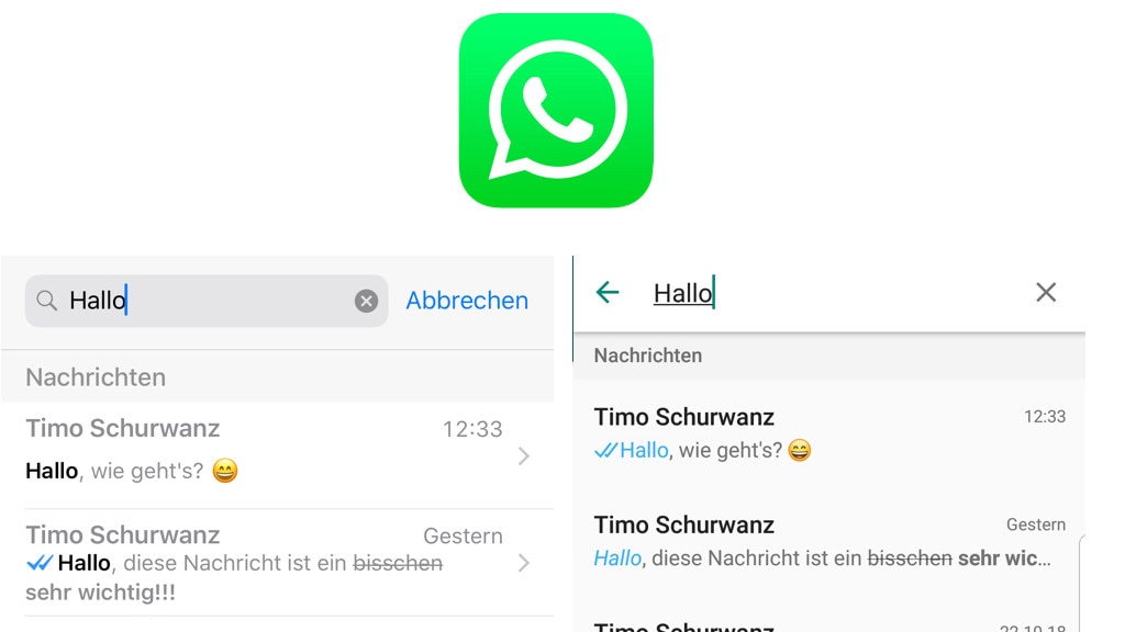 WhatsApp: Chats nach einem Begriff absuchen