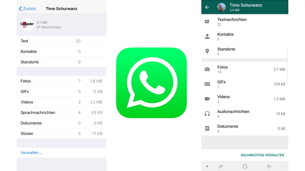 WhatsApp: Persönliche Chat-Charts abrufen