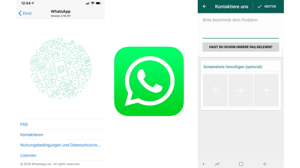 WhatsApp: Probleme melden