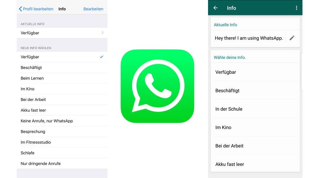 WhatsApp: Status ändern