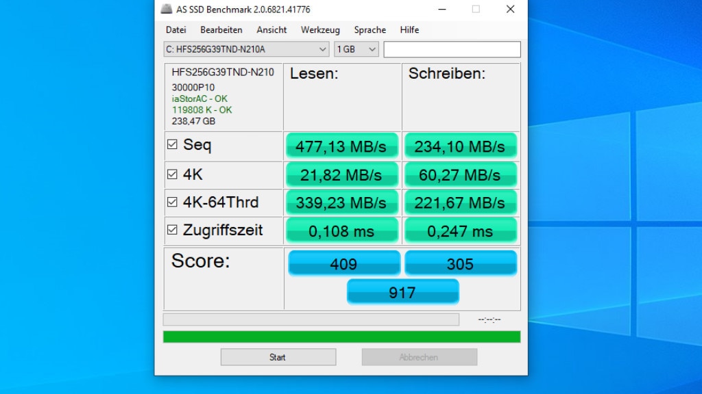 AS SSD Benchmark: Laufwerktempo messen