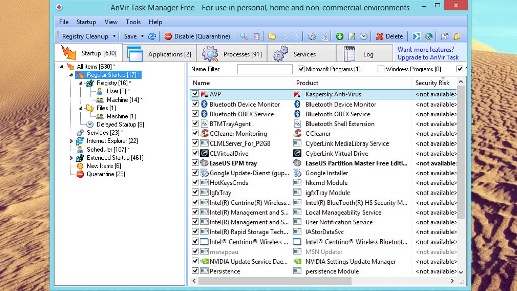 AnVir Task Manager Free: Autostart-Ordner aufräumen