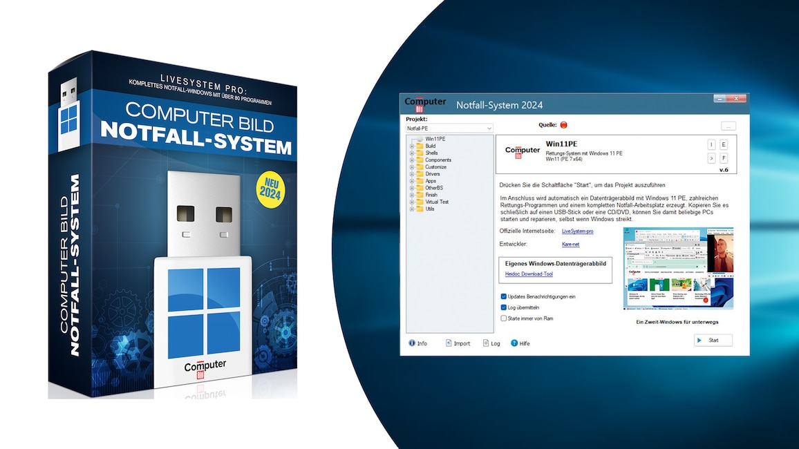 COMPUTER BILD-Notfall-Stick: System reparieren