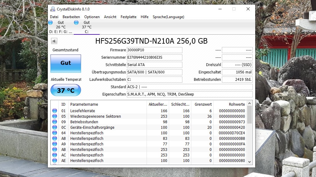 CrystalDiskInfo: Laufwerke analysieren CrystalDiskInfo: Laufwerke analysieren