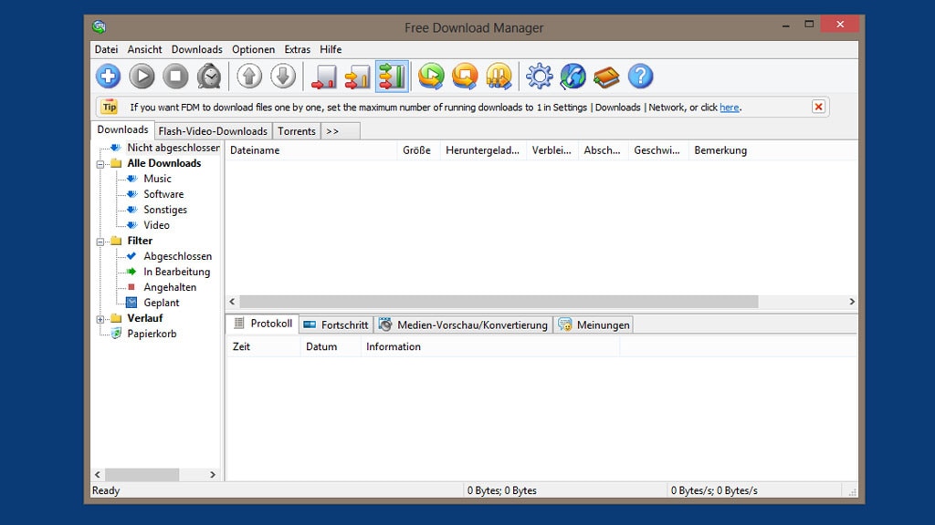 Free Download Manager: Dateien schneller herunterladen