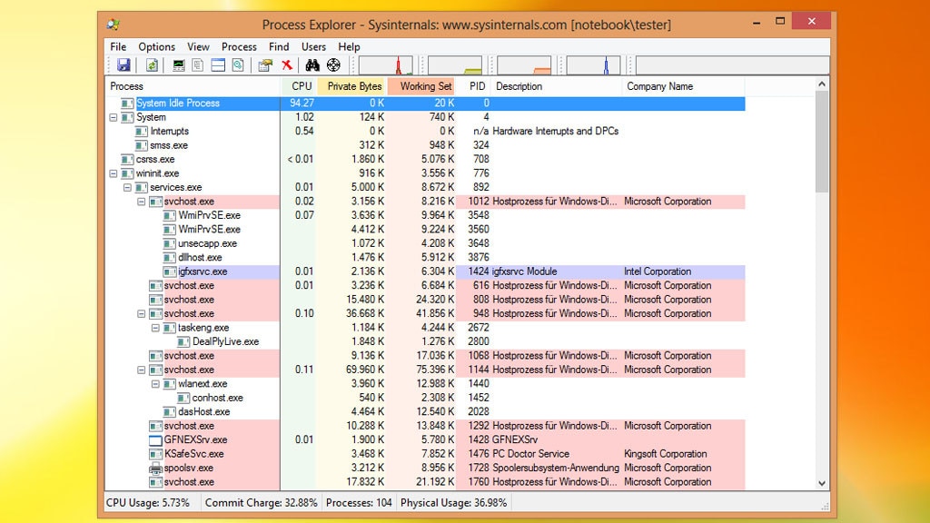 Process Explorer: Überflüssige Programme beenden