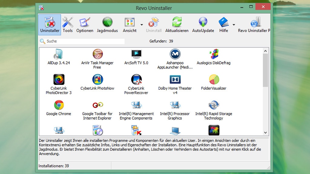Revo Uninstaller: Programme deinstallieren