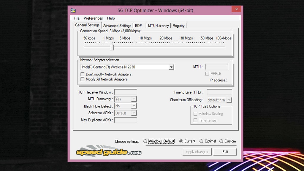SG TCP Optimizer: Internet-Geschwindigkeit verbessern