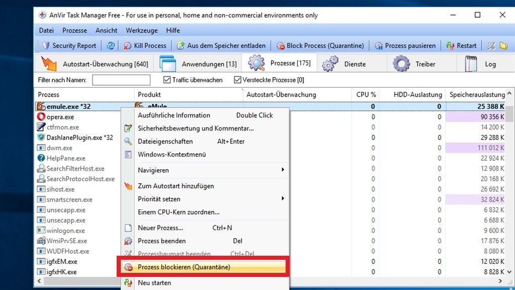 AnVir Task Manager Free: Programme beim Start beenden AnVir Task Manager Free: Programme beim Start beenden