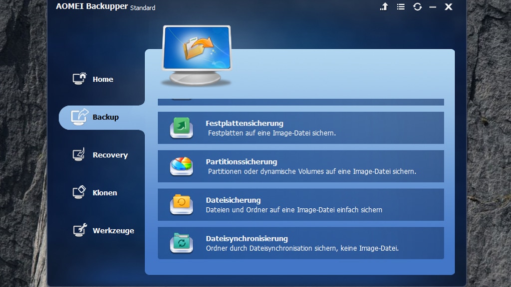 Aomei Backupper: Daten sichern