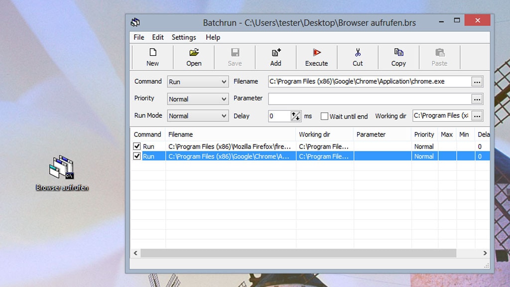 Batchrun: Mehrere Programme zugleich öffnen