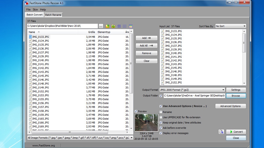 FastStone Photo Resizer: Bilder bearbeiten und umwandeln FastStone Photo Resizer: Bilder bearbeiten und umwandeln