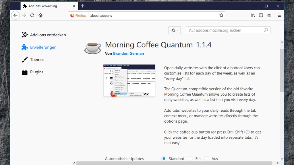 Morning Coffee: Webseiten in einem Rutsch öffnen