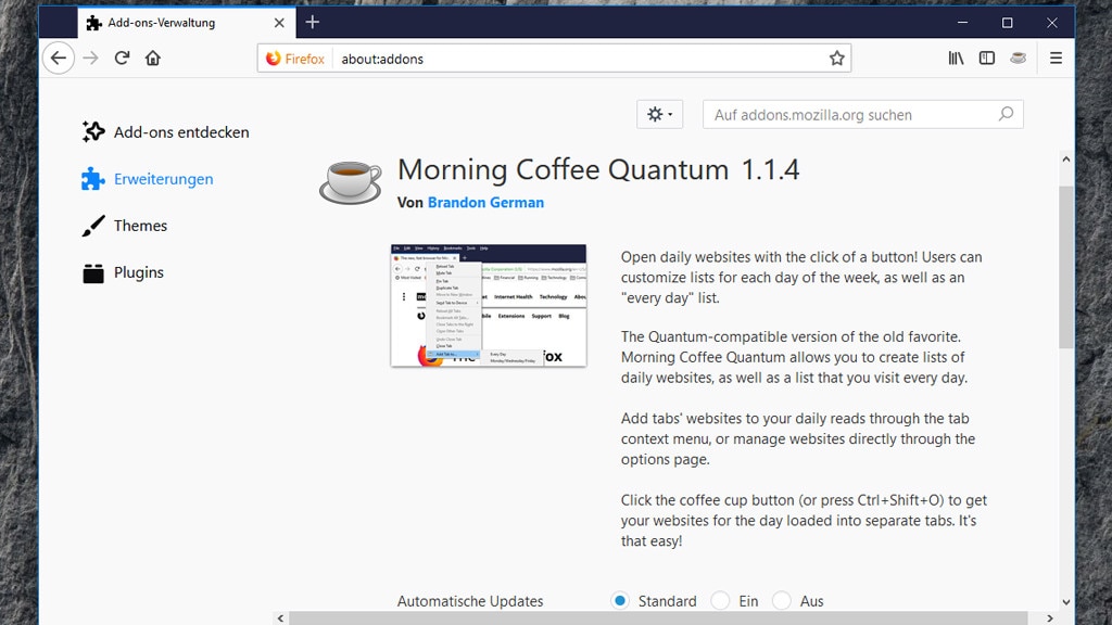 Morning Coffee: Webseiten in einem Rutsch öffnen Morning Coffee: Webseiten in einem Rutsch öffnen