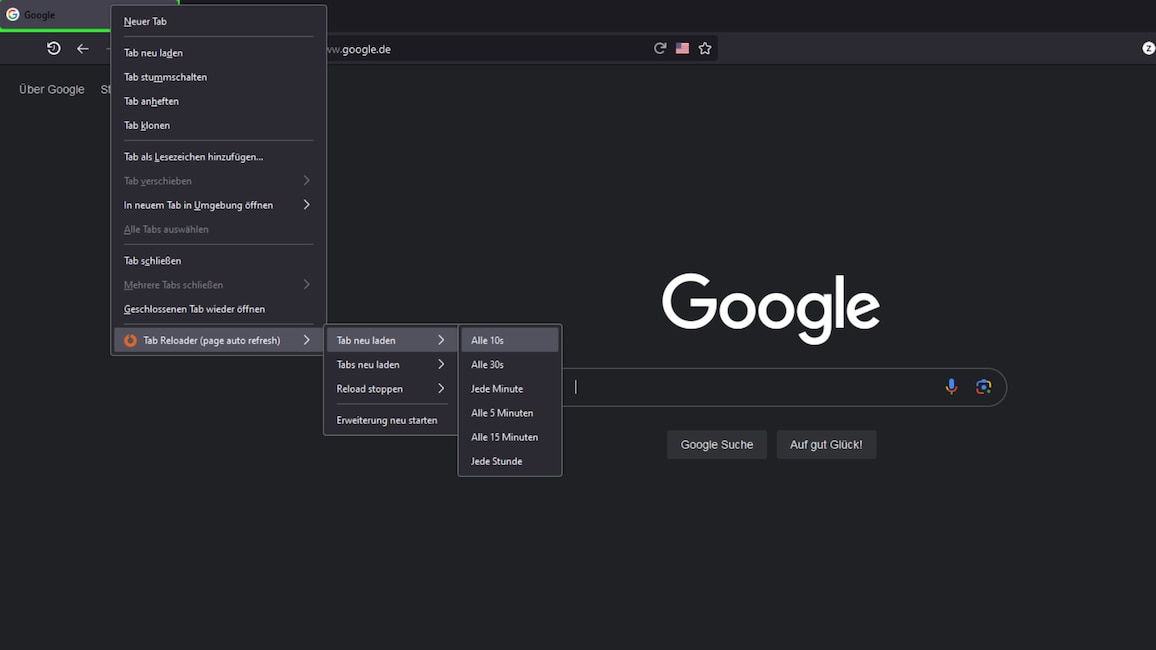 Tab Reloader für Firefox (Page Auto Refresh): Geöffnete Webseiten aktualisieren Tab Reloader für Firefox (Page Auto Refresh): Geöffnete Webseiten aktualisieren