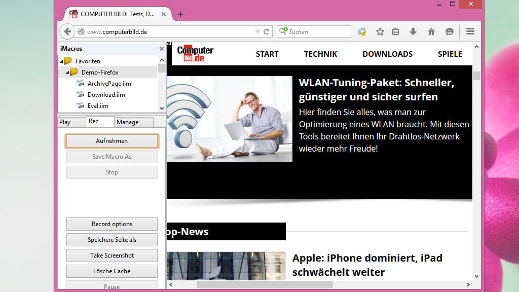 iMacros: Browser-Aktionen aufzeichnen iMacros: Browser-Aktionen aufzeichnen