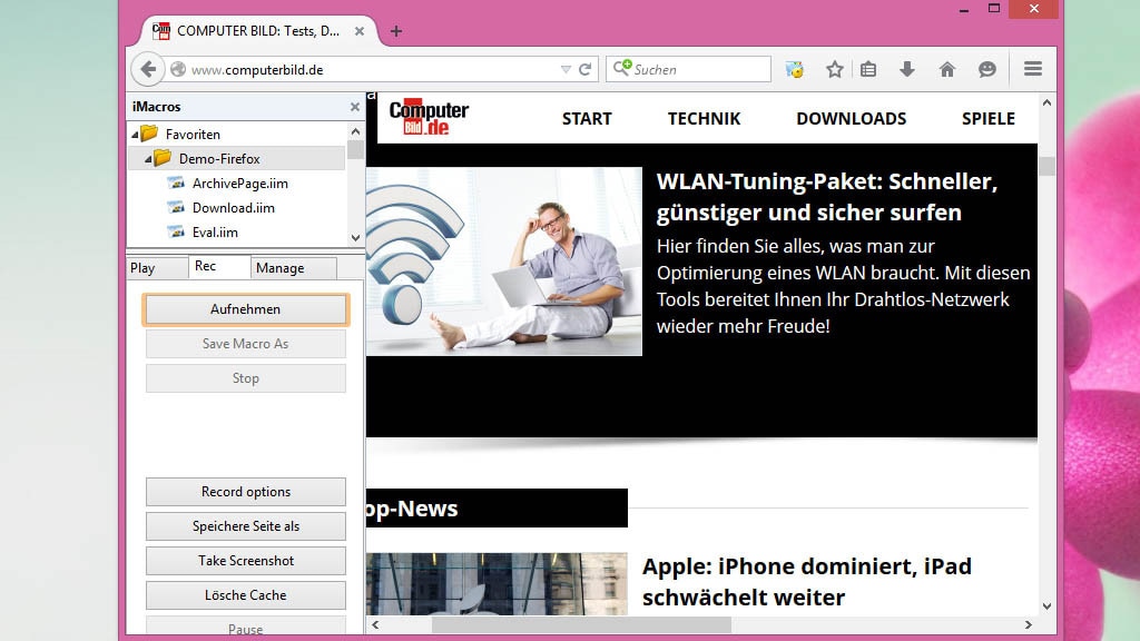 iMacros: Browser-Aktionen aufzeichnen