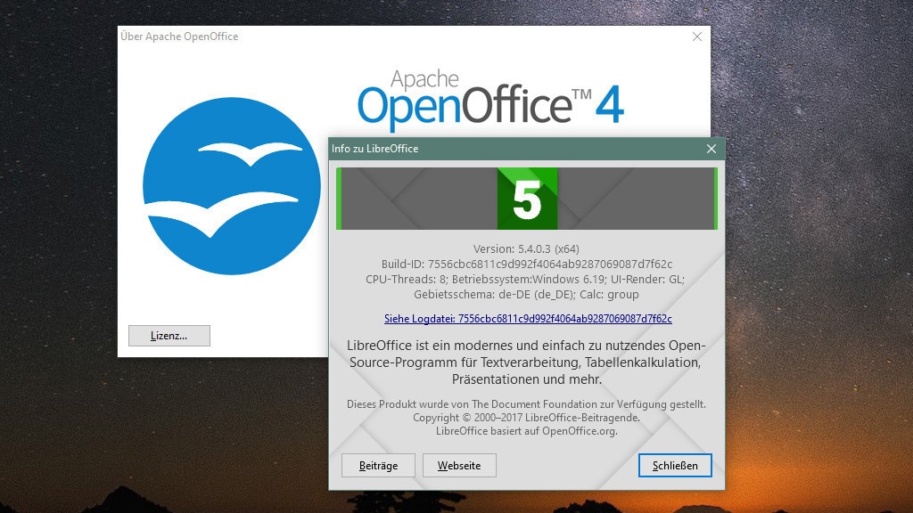 Alternativen: LibreOffice, OpenOffice Thunderbird