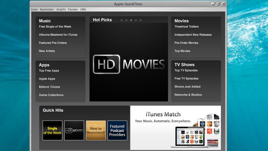Apple QuickTime: Medienabspieler für MOV-Dateien