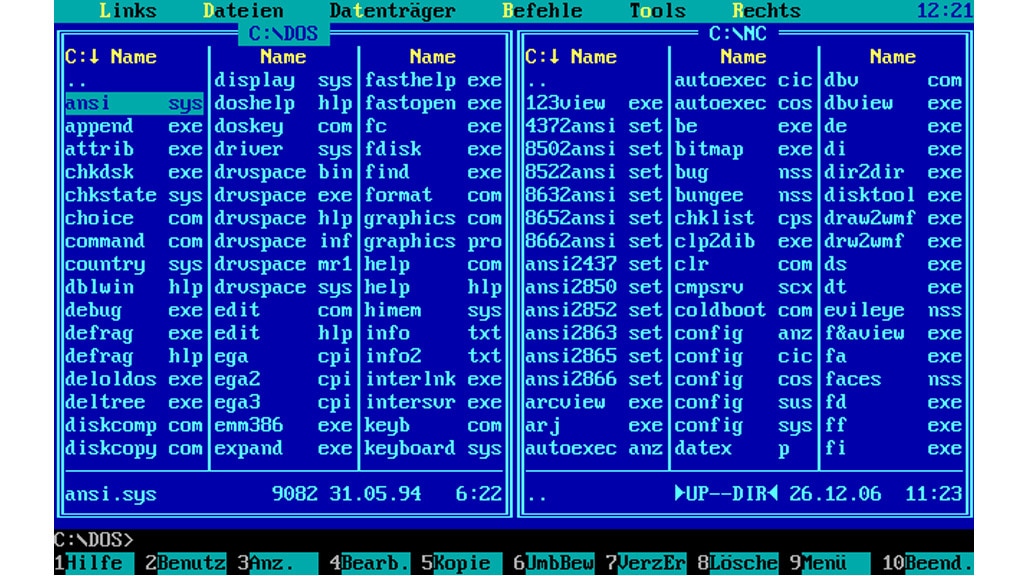 Norton Commander: Dateimanager für Windows/DOS