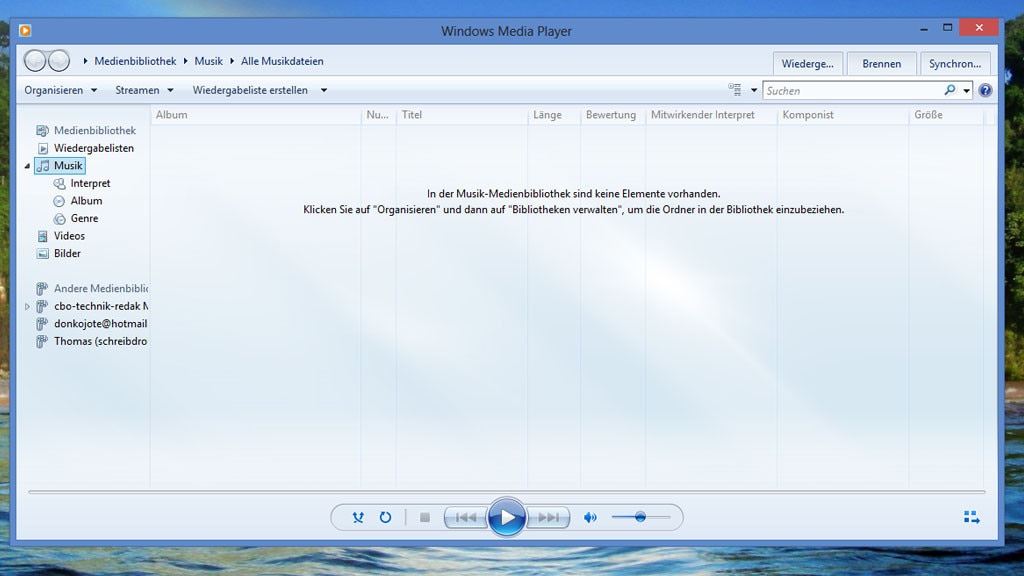 Windows Media Player: Musik- und Videodateien abspielen