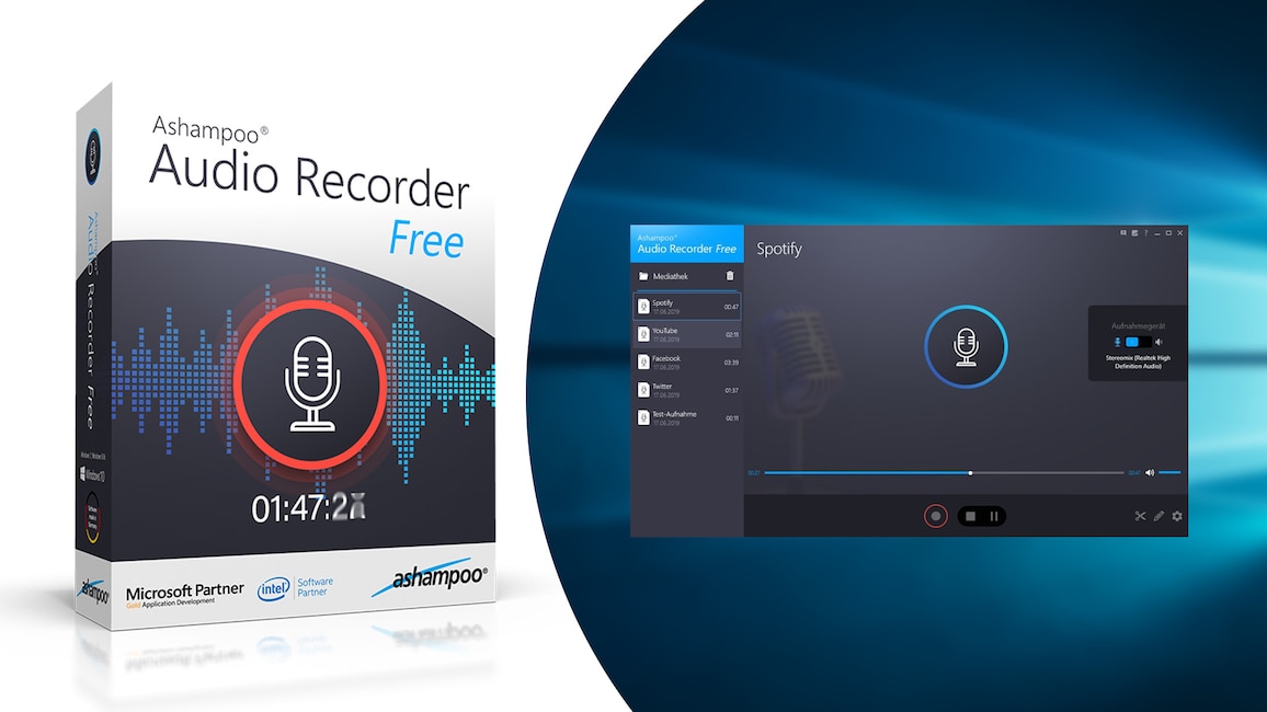 Ashampoo Audio Recorder Free: PC-Sounds aufzeichnen Ashampoo Audio Recorder Free: PC-Sounds aufzeichnen
