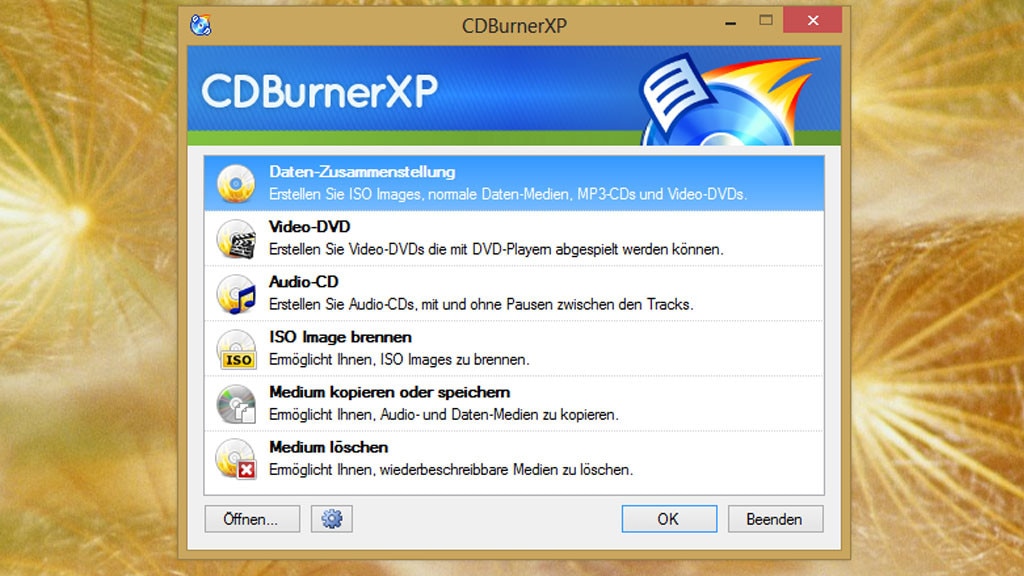 CDBurnerXP: Dateien brennen