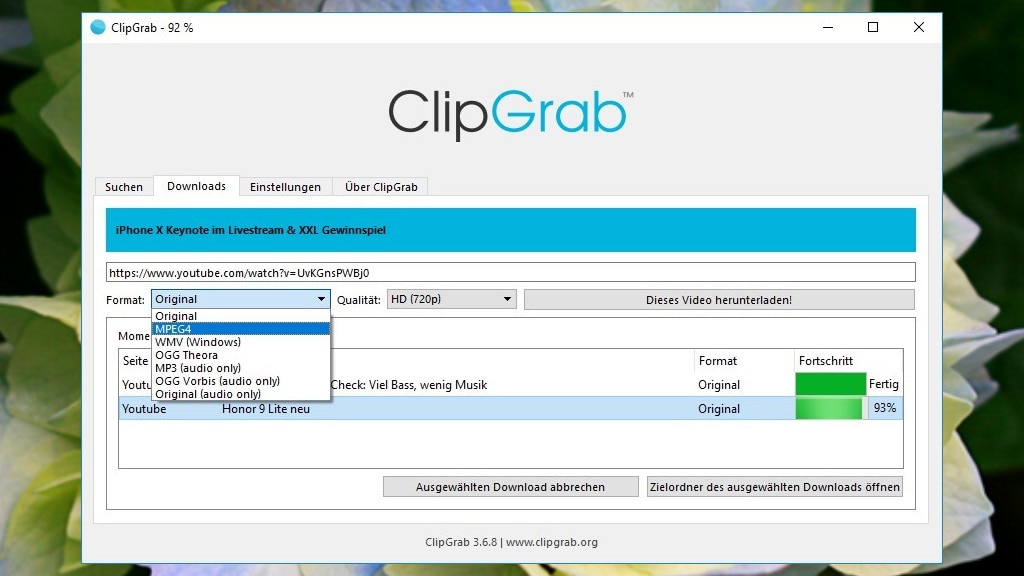 ClipGrab: YouTube-Videos herunterladen