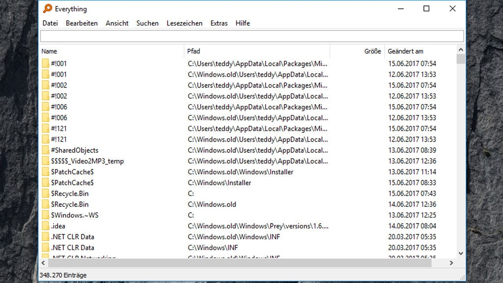 Everything: Dateien ohne Zeitverlust finden Everything: Dateien ohne Zeitverlust finden