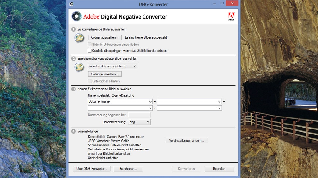 Adobe DNG Converter & Camera Raw: RAW in DNG verwandeln