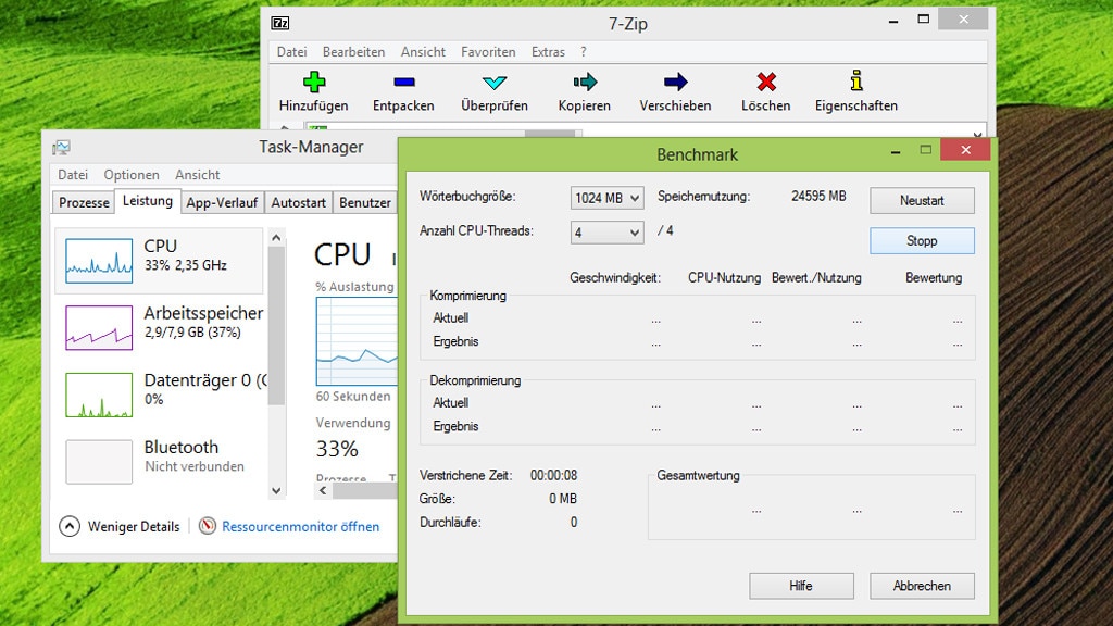 7-Zip: Packer inklusive Belastungsfunktion 7-Zip: Packer inklusive Belastungsfunktion