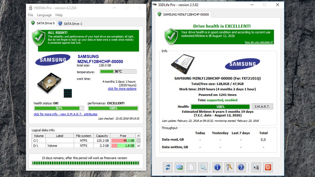 HDDlife, SSDlife: Gesundheitszustand von Systemlaufwerk analysieren