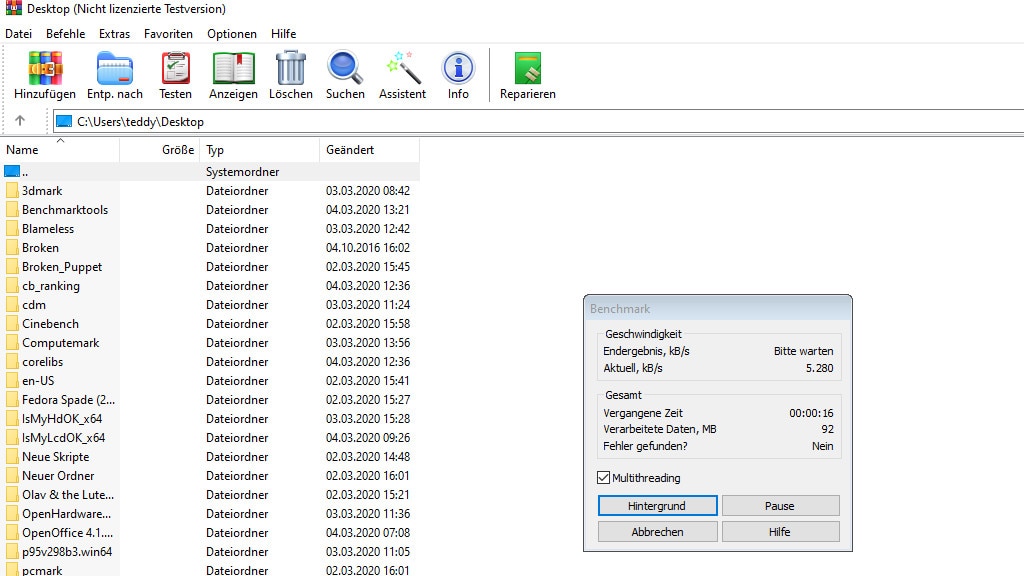 WinRAR: Packer inklusive Belastungstest-Funktion WinRAR: Packer inklusive Belastungstest-Funktion
