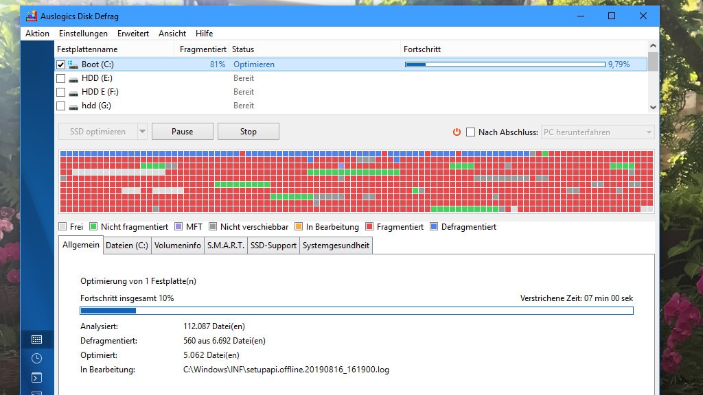Auslogics Disk Defrag: Spezielle SSD-Optimierung anwenden Auslogics Disk Defrag: Spezielle SSD-Optimierung anwenden