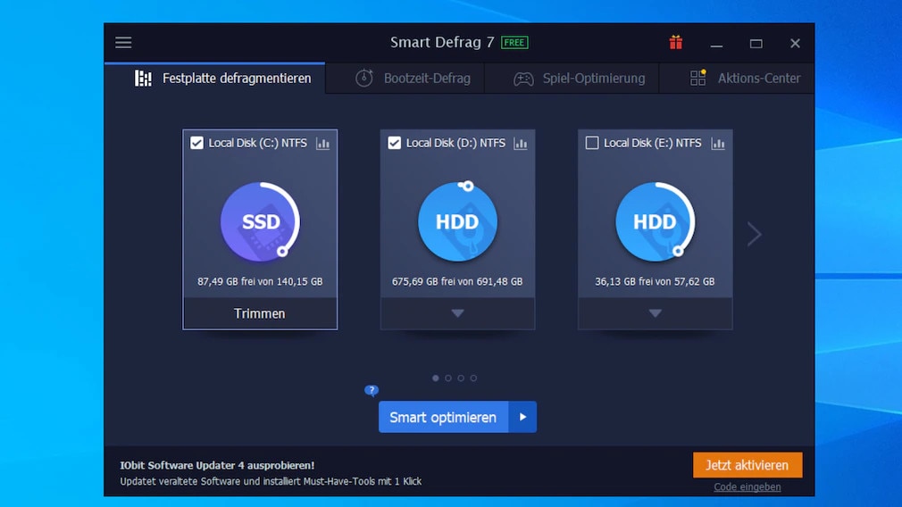 Smart Defrag: TRIM-Befehl an SSD senden Smart Defrag: TRIM-Befehl an SSD senden