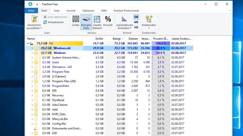 TreeSize Free: Speicherfresser entlarven