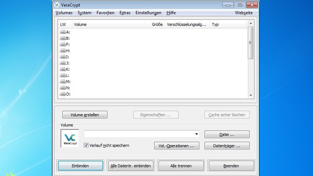 VeraCrypt: Laufwerk verschlüsseln