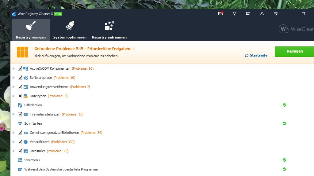 Wise Registry Cleaner: Registry aufräumen und komprimieren