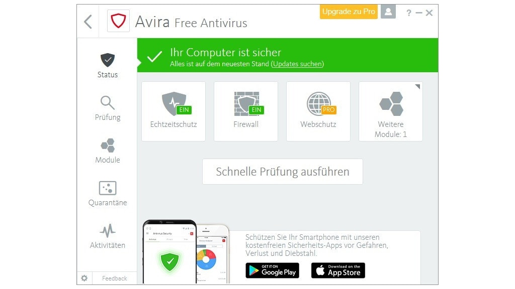 Avast, Avira und Kaspersky Free: Kostenloser Virenschutz