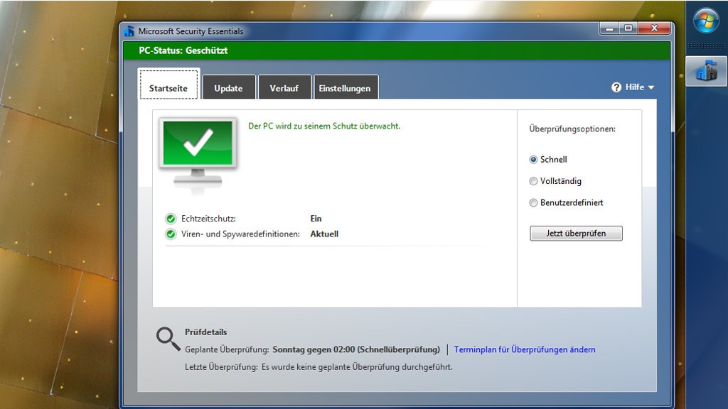 Microsoft Security Essentials: Virenschutz für Win7