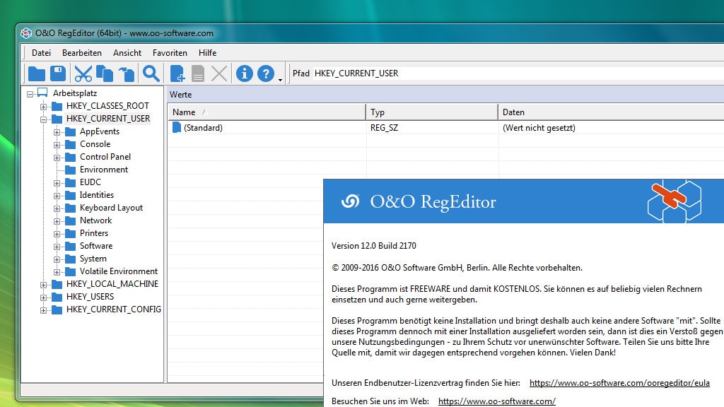 O&O RegEditor: Registrierdatenbank effizient editieren