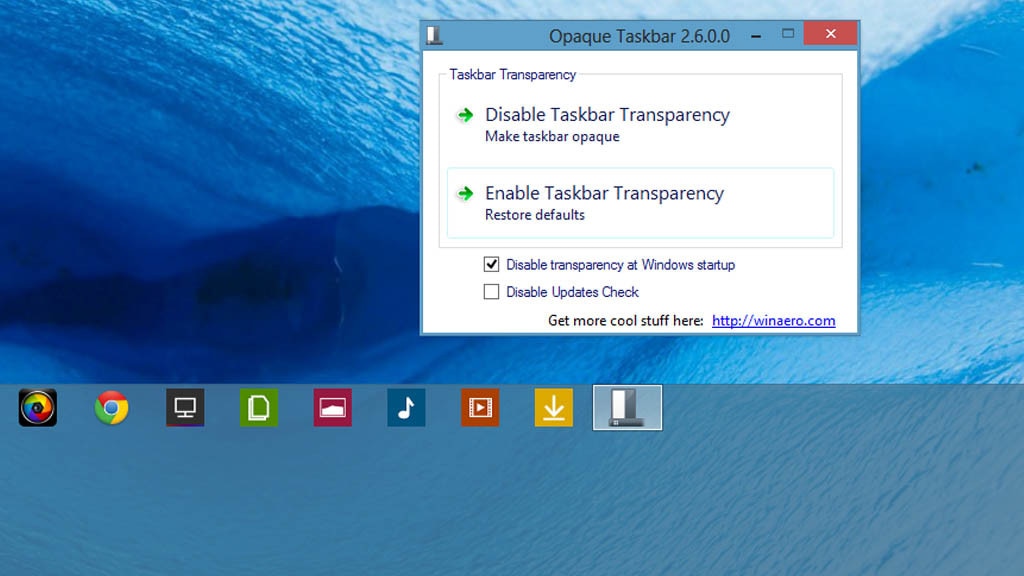 Opaque Taskbar: Taskleiste die Transparenz nehmen